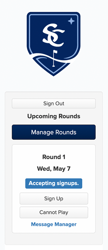 League portal calendar signup